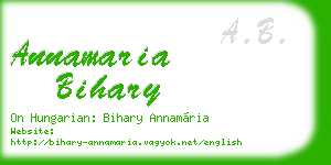 annamaria bihary business card